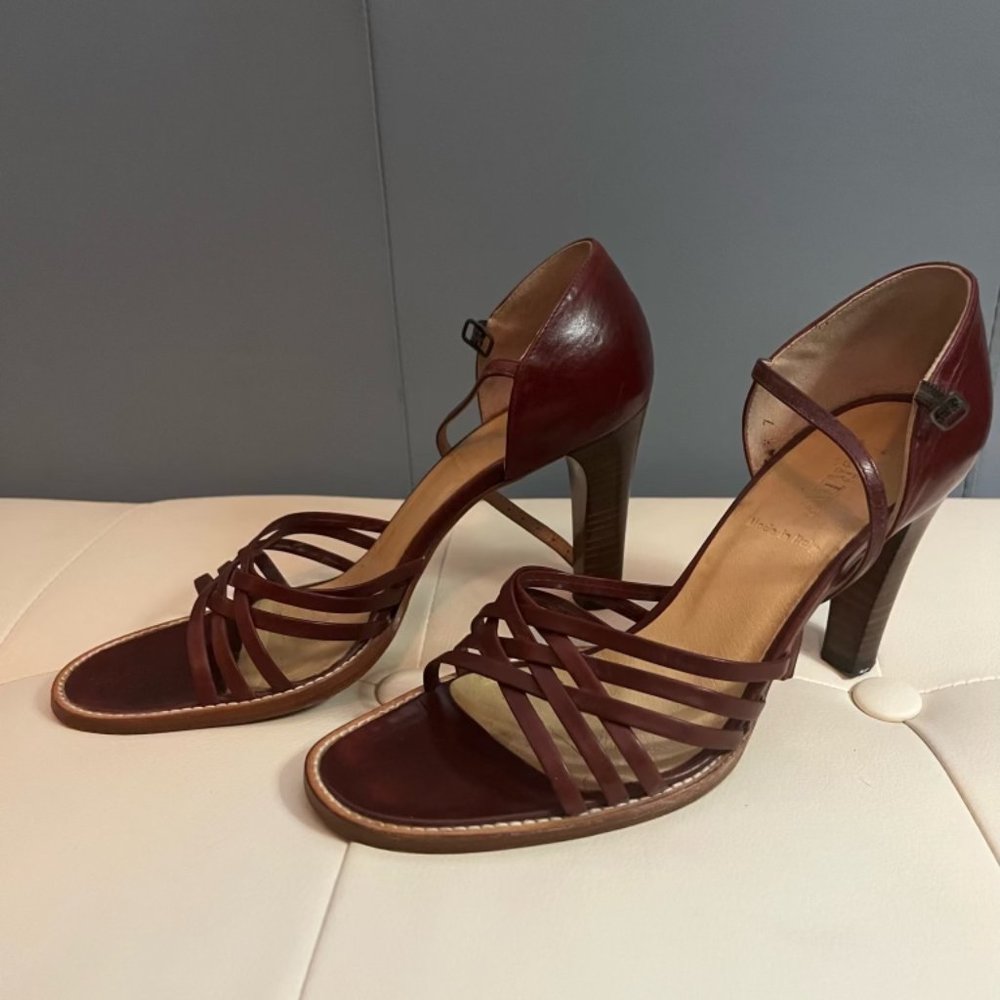J. Crew Italian Leather Strappy Heels Sz 7